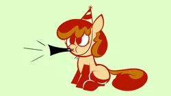 Size: 1280x720 | Tagged: safe, artist:belaboy, banned from derpibooru, deleted from derpibooru, derpibooru import, oc, oc:flan pone, ponified, unofficial characters only, food pony, original species, pony, flan, food, horn, pudding, solo
