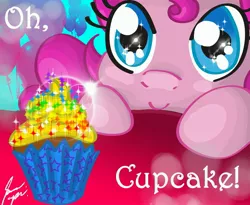 Size: 4137x3399 | Tagged: safe, artist:xxcommandershepardxx, banned from derpibooru, deleted from derpibooru, derpibooru import, pinkie pie, cupcake, food, solo