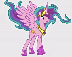 Size: 616x486 | Tagged: safe, artist:milliezone, banned from derpibooru, deleted from derpibooru, derpibooru import, princess celestia, corrupted, pinklestia, solo