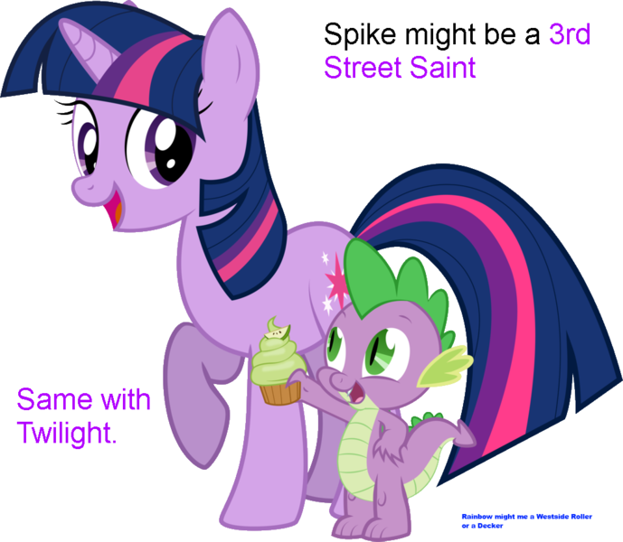 Size: 1024x892 | Tagged: safe, banned from derpibooru, deleted from derpibooru, derpibooru import, rainbow dash, spike, twilight sparkle, 3rd street saints, deckers, headcanon, saints row, the artist wants to delete this, very small text, westside rollerz