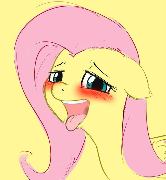 Size: 1184x1280 | Tagged: suggestive, artist:atrolux, banned from derpibooru, deleted from derpibooru, derpibooru import, fluttershy, ahegao, blushing, estrus, female, floppy ears, horny, open mouth, smiling, solo, solo female, tongue out