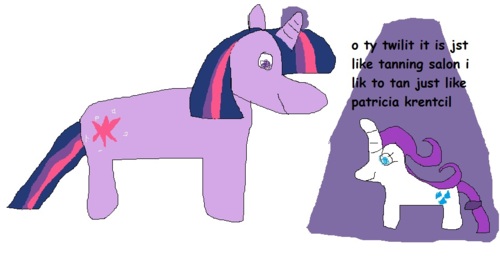 Size: 500x258 | Tagged: safe, artist:dellovan, banned from derpibooru, deleted from derpibooru, derpibooru import, rarity, twilight sparkle, comic sans, digital art, ms paint, stylistic suck