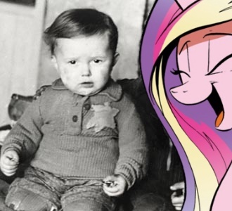 Size: 330x300 | Tagged: semi-grimdark, banned from derpibooru, deleted from derpibooru, derpibooru import, princess cadance, human, baby, cadance laughs at your misery, child, exploitable meme, irl, irl human, jew, meme, obligatory pony, photo, why zyrax why