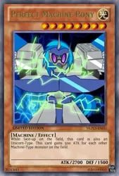 Size: 333x493 | Tagged: safe, artist:poppixierex, banned from derpibooru, deleted from derpibooru, derpibooru import, vinyl scratch, robot, card, machine, yu-gi-oh!