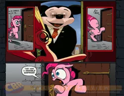 Size: 900x700 | Tagged: safe, banned from derpibooru, deleted from derpibooru, derpibooru import, idw, pinkie pie, exploitable meme, meme, mickey mouse, obligatory pony, surprise door