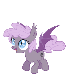 Size: 1000x1080 | Tagged: safe, artist:vito, banned from derpibooru, deleted from derpibooru, derpibooru import, oc, oc:sirocca, unofficial characters only, bat pony, animated, bouncing, cute, female, filly, flapping, happy, hopping, jumping, /mlp/, open mouth, pronking, smiling, solo, spread wings, vector, wings
