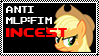 Size: 99x56 | Tagged: safe, artist:rockylerick, banned from derpibooru, deleted from derpibooru, derpibooru import, applejack, deviantart stamp, drama, hate, hater, incest, stamp