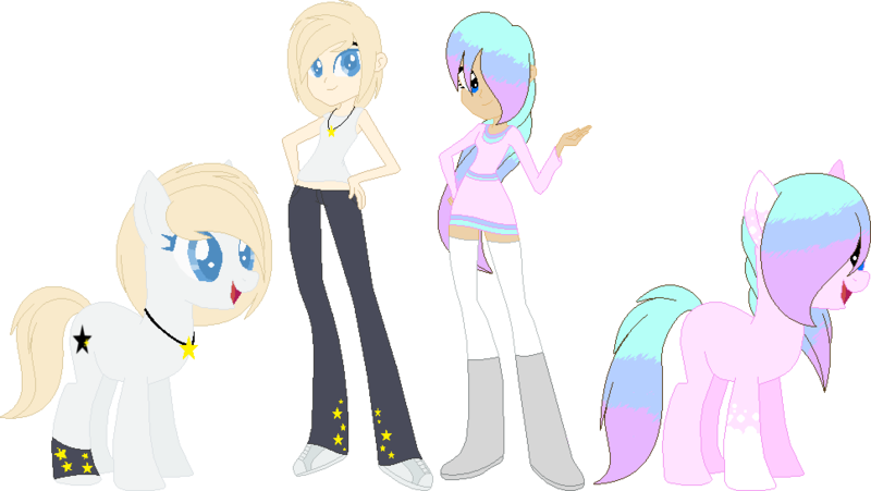 Size: 967x545 | Tagged: safe, artist:softfang, banned from derpibooru, deleted from derpibooru, derpibooru import, oc, oc:andromeda, oc:pom sorbet, earth pony, equestria girls, base, equestria girls-ified, image, jewelry, necklace, png