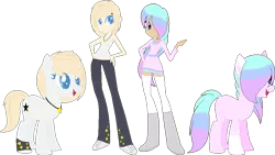 Size: 967x545 | Tagged: safe, artist:softfang, banned from derpibooru, deleted from derpibooru, derpibooru import, oc, oc:andromeda, oc:pom sorbet, earth pony, equestria girls, base, equestria girls-ified, image, jewelry, necklace, png