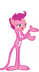 Size: 455x832 | Tagged: safe, banned from derpibooru, deleted from derpibooru, derpibooru import, scootaloo, bird, chicken, chickun, exploitable meme, faic, forced meme, meme, pink panther, solo