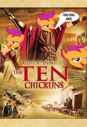 Size: 548x798 | Tagged: safe, banned from derpibooru, deleted from derpibooru, derpibooru import, scootaloo, bible, cecil b demille, charlton heston, chickun, exploitable meme, faic, forced meme, meme, moses