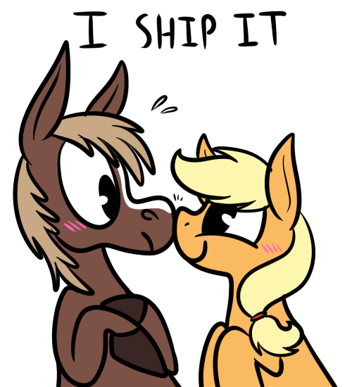 Size: 500x550 | Tagged: safe, artist:karpet-shark, banned from derpibooru, deleted from derpibooru, derpibooru import, applejack, horse, blushing, boop, cute, eye contact, frown, looking at each other, meme, nervous, noseboop, shipping, smiling, wide eyes