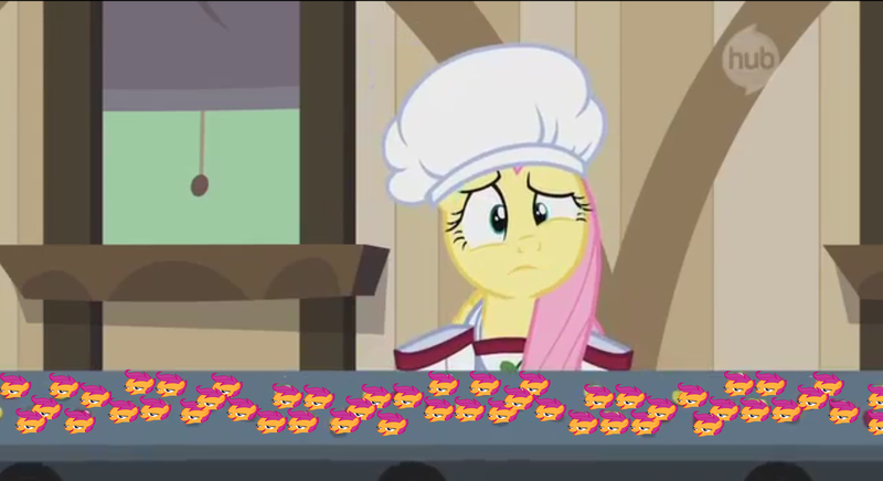 Size: 1274x694 | Tagged: safe, banned from derpibooru, deleted from derpibooru, derpibooru import, fluttershy, scootaloo, chickun, exploitable meme, faic, forced meme, meme