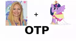 Size: 1024x563 | Tagged: safe, banned from derpibooru, deleted from derpibooru, derpibooru import, twilight sparkle, alicorn, human, exploitable meme, irl, irl human, meghan mccarthy, meme, otp, photo, twilight sparkle (alicorn), writer