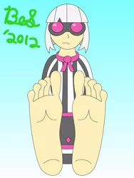 Size: 774x1032 | Tagged: safe, artist:b-cacto, banned from derpibooru, deleted from derpibooru, derpibooru import, photo finish, human, colored, feet, fetish, foot fetish, humanized, soles, solo