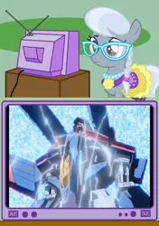 Size: 564x800 | Tagged: safe, banned from derpibooru, deleted from derpibooru, derpibooru import, silver spoon, death, exploitable meme, meme, obligatory pony, starscream, transformers armada, tv meme