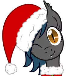 Size: 4473x5000 | Tagged: safe, artist:leadhooves, artist:mamandil, artist:vito, banned from derpibooru, deleted from derpibooru, derpibooru import, oc, oc:speck, unofficial characters only, bat pony, christmas, hat, holiday, santa hat, solo, vector