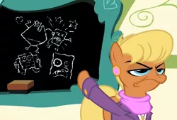 Size: 880x595 | Tagged: safe, banned from derpibooru, deleted from derpibooru, derpibooru import, ms. harshwhinny, chalkboard, exploitable meme, flats the flounder, image, meme, ms. harshwhinny's professional chalkboard, obligatory pony, png, spongebob squarepants, spongebob squarepants (character), the bully