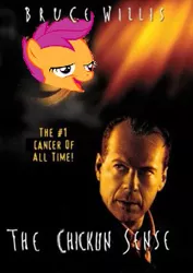 Size: 321x454 | Tagged: safe, banned from derpibooru, deleted from derpibooru, derpibooru import, bruce willis, cancer, chickun, exploitable meme, faic, forced meme, meme, the sixth sense