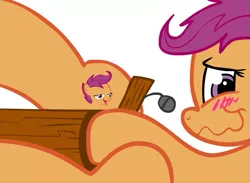 Size: 739x540 | Tagged: safe, banned from derpibooru, deleted from derpibooru, derpibooru import, scootaloo, alternative cutie mark placement, chickun, exploitable meme, faic, forced meme, inner thigh cutie mark, meme, virginity cutie mark