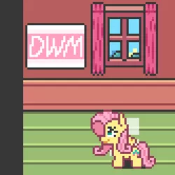 Size: 332x332 | Tagged: safe, banned from derpibooru, deleted from derpibooru, derpibooru import, screencap, fluttershy, pegasus, super lesbian horse rpg, dance puppets dance, down with molestia, drama, game, pixel art, ponett, poster, propaganda, rpg, solo, text