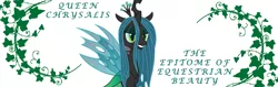 Size: 600x190 | Tagged: safe, artist:chrysalislover, banned from derpibooru, deleted from derpibooru, derpibooru import, queen chrysalis, chrysalislover is at it again, signature, solo, vector