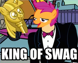 Size: 519x419 | Tagged: safe, banned from derpibooru, deleted from derpibooru, derpibooru import, scootaloo, twilight sparkle, alicorn, chickun, chickun vs twilight scepter, exploitable meme, faic, forced meme, johnny bravo, meme, scepter, swag, twilight scepter, twilight sparkle (alicorn)