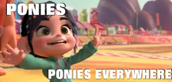 Size: 843x400 | Tagged: safe, artist:kxchi, banned from derpibooru, deleted from derpibooru, derpibooru import, screencap, barely pony related, meme, sugar rush, vanellope von schweetz, wreck-it ralph, x x everywhere