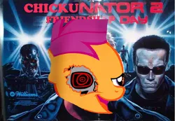 Size: 874x606 | Tagged: safe, banned from derpibooru, deleted from derpibooru, derpibooru import, arnold schwarzenegger, chickun, exploitable meme, faic, forced meme, meme, terminator 2