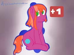 Size: 2592x1936 | Tagged: safe, artist:ask-sandseeker, artist:asksweettart, banned from derpibooru, deleted from derpibooru, derpibooru import, sweet tart, oc, candy pony, food pony, original species, candy, female, food, mare, sitting, smiling, solo