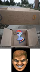 Size: 836x1500 | Tagged: safe, banned from derpibooru, deleted from derpibooru, derpibooru import, rainbow dash, fanfic:my little dashie, doom, doomguy, exploitable meme, good people finding dash meme, meme, obligatory pony