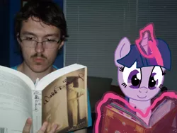 Size: 640x480 | Tagged: safe, banned from derpibooru, deleted from derpibooru, derpibooru import, twilight sparkle, alicorn, human, book, disney, elements, facial hair, glasses, guide, harmony, irl, irl human, moustache, photo, reference, twilight sparkle (alicorn), walt disney