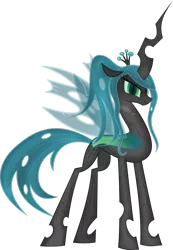 Size: 744x1075 | Tagged: safe, artist:ifoxtrax, banned from derpibooru, deleted from derpibooru, derpibooru import, queen chrysalis, robot, ponytail, simple background, solo, transparent background