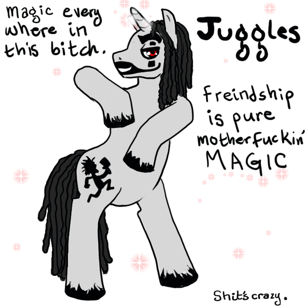 Size: 700x700 | Tagged: safe, artist:sweet-pea-soup, banned from derpibooru, deleted from derpibooru, derpibooru import, bipedal, insane clown posse, juggalo, solo