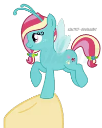 Size: 592x742 | Tagged: safe, artist:sjart117, banned from derpibooru, deleted from derpibooru, derpibooru import, oc, oc:breeziesweet, breezie, antennae, cute, flower, hilarious in hindsight, hooves, interpretation, ms paint, pawprints
