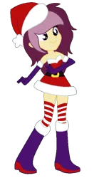 Size: 412x780 | Tagged: safe, artist:sjart117, banned from derpibooru, deleted from derpibooru, derpibooru import, oc, oc:lannie lona, unofficial characters only, equestria girls, boots, christmas, clothes, equestria girls-ified, holiday, ms paint, outfit, shoes, short skirt, skirt, socks, solo, striped socks, stripes