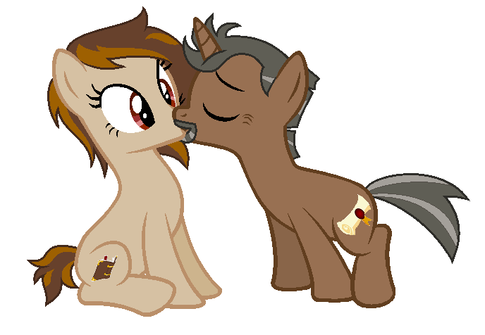 Size: 688x476 | Tagged: safe, artist:unoriginai, banned from derpibooru, deleted from derpibooru, derpibooru import, oc, unicorn, bookmark, duo, john de lancie, kissing, professor lancie, shipping, surprise kiss, surprised