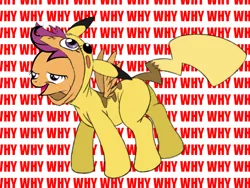 Size: 720x540 | Tagged: safe, banned from derpibooru, deleted from derpibooru, derpibooru import, scootaloo, pikachu, chickun, clothes, costume, disguise, exploitable meme, faic, forced meme, meme, pocket monsters, pokémon, why