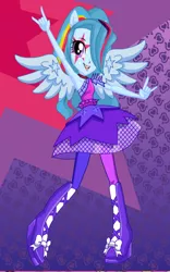 Size: 344x552 | Tagged: safe, artist:xxsweet-vanillaxx, banned from derpibooru, deleted from derpibooru, derpibooru import, oc, unofficial characters only, equestria girls, rainbow rocks, devil horns, dressup, solo, starsue