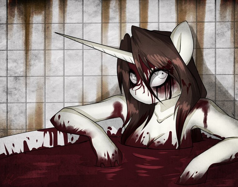 Size: 1008x793 | Tagged: dead source, grimdark, questionable, artist:harmoniousrain, banned from derpibooru, deleted from derpibooru, derpibooru import, oc, unofficial characters only, anthro, anthro oc, armpits, bloodbath, solo