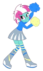 Size: 552x918 | Tagged: safe, artist:sjart117, banned from derpibooru, deleted from derpibooru, derpibooru import, spring step, sunlight spring, equestria girls, boots, cheerlead, cheerleader, cheerleading, clothes, cute, dancing, pom pom, shoes, smiling, socks, solo, striped socks, wondercolts