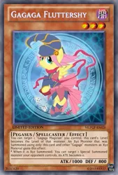 Size: 333x493 | Tagged: safe, artist:poppixierex, banned from derpibooru, deleted from derpibooru, derpibooru import, fluttershy, card, crossover, parody, tcg, trading card, yu-gi-oh!