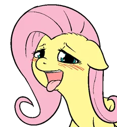 Size: 462x500 | Tagged: suggestive, artist:atrolux, banned from derpibooru, deleted from derpibooru, derpibooru import, fluttershy, pegasus, pony, bedroom eyes, blushing, estrus, female, floppy ears, horny, looking at you, mare, open mouth, smiling, solo, solo female, tongue out