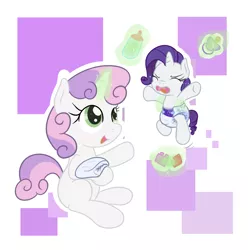 Size: 1539x1549 | Tagged: safe, artist:vitriolink, banned from derpibooru, deleted from derpibooru, derpibooru import, rarity, sweetie belle, pony, age regression, babity, baby, baby bottle, baby pony, bottle, diaper, foal, lego, pacifier, role reversal, younger