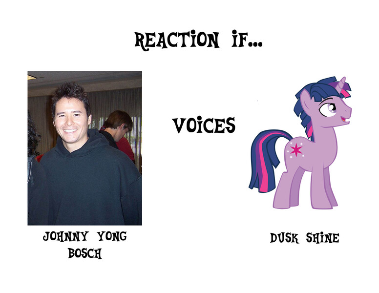 Size: 3300x2550 | Tagged: safe, banned from derpibooru, deleted from derpibooru, derpibooru import, twilight sparkle, unicorn, dusk shine, exploitable meme, johnny yong bosch, meme, meta, reaction if, rule 63, voice actor