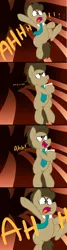 Size: 1058x3973 | Tagged: safe, artist:nannurs, banned from derpibooru, deleted from derpibooru, derpibooru import, doctor whooves, time turner, drink, parody, reference, scene parody, screaming, solo, spongebob squarepants, the algae's always greener