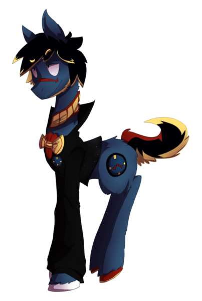 Size: 732x1090 | Tagged: safe, artist:codliet, banned from derpibooru, deleted from derpibooru, derpibooru import, ponified, pony, don't hug me i'm scared, solo, tony the talking clock