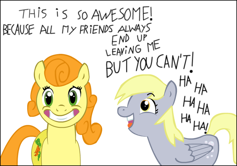 Size: 828x582 | Tagged: safe, artist:elactor, banned from derpibooru, deleted from derpibooru, derpibooru import, carrot top, derpy hooves, golden harvest, pegasus, pony, crossover, female, mare, mormons, the book of mormon