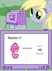 Size: 561x771 | Tagged: safe, banned from derpibooru, deleted from derpibooru, derpibooru import, derpy hooves, accepted meme that never ends, exploitable meme, forced meme, inception, meme, meta, obligatory pony, reaction if, reaction if mlp fim was done by x, reaction if x becomes a brony, text, the meme that never ends, tv meme