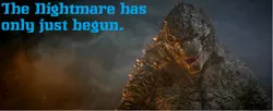 Size: 1025x417 | Tagged: safe, banned from derpibooru, deleted from derpibooru, derpibooru import, idw, godzilla, godzilla 2014, quote, smiling, smirk, text